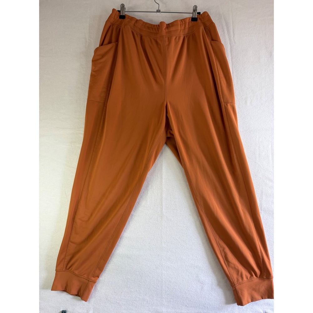 Fabletics Womens Rust Orange High Waisted Jogger Pants Pockets Size 1X